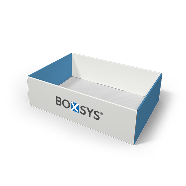 Boxsys Tray alle Seiten gekrempelt
nach Fefco 0425