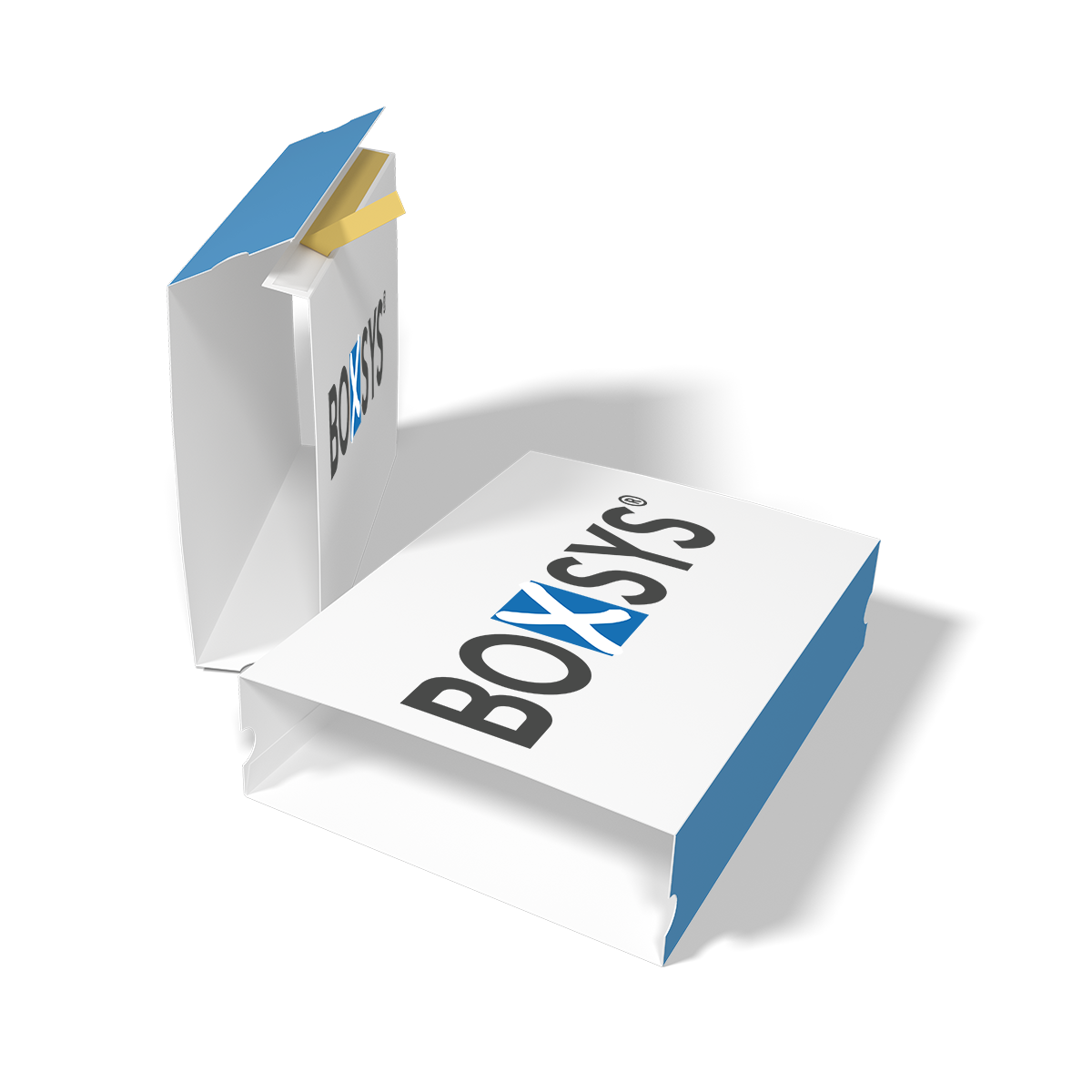Banderole zum Kleben mit Grifflöchern auf www.boxsys.de