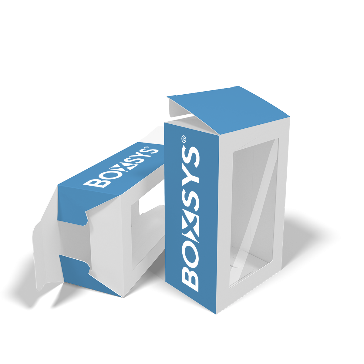Faltschachtel mit Steckboden und Folienfenster von www.boxsys.de