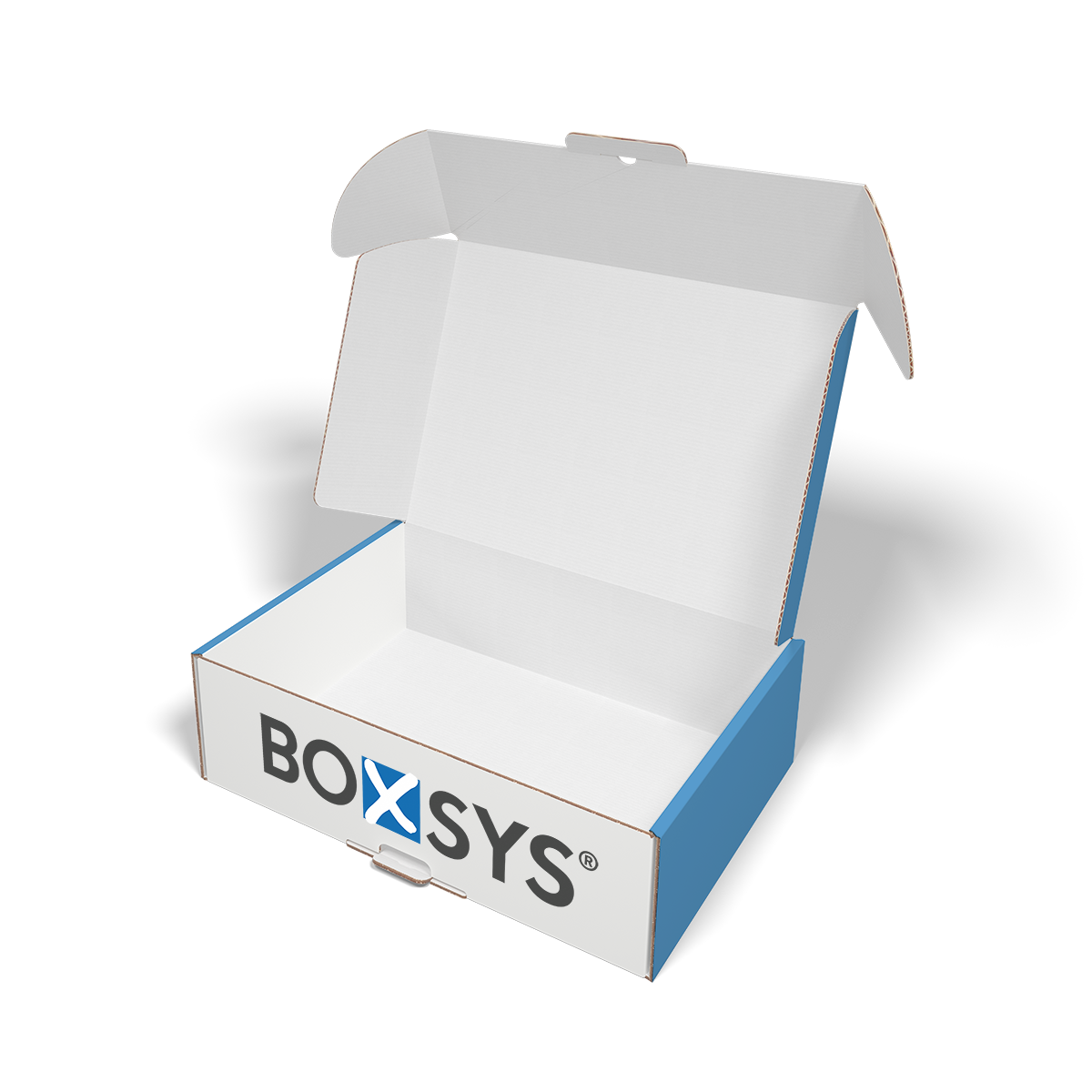 Versandkarton mit Einstecklaschen und Sperrverschluss von www.boxsys.de