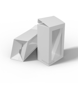 Faltschachtel mit Automatikboden und Folienfenster von www.boxsys.de