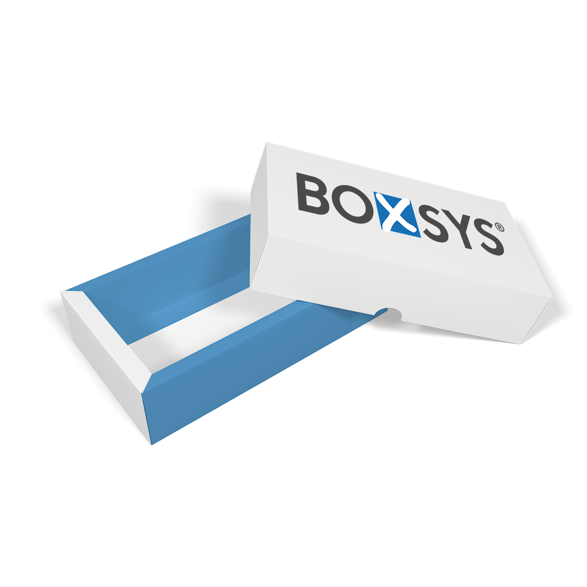 Stülpdeckelkarton mit Hohlkammerrand bündigem Deckel und Grifflöchern  von www.boxsys.de